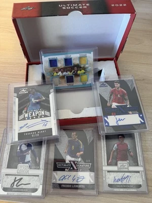 2022 Leaf Ultimate Soccer Box SIX MEMORABILIA Pele Neymar Jr Ronaldo /15 - Image 1 of 4