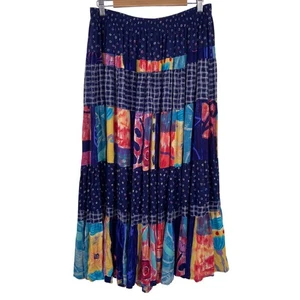VTG Boho Koret patchwork maxi broom skirt size 1X XL pull on y2k western - Picture 1 of 8