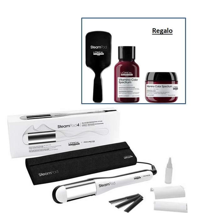 L'Oréal Professionnel SteamPod 3.0 Plancha de Pelo con Tecnología Vapor - Blanca