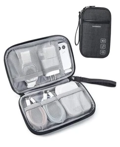 Cord Organizer Travel Cable Organizer Bag Tech Electronic Single Layer Black - Afbeelding 1 van 7