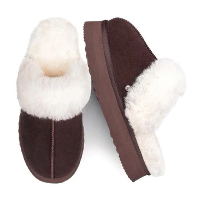 Женские тапочки из овчины для помещений и улицы дом из овчины искусственные тапочки размер 10 - Изображение 1 из 4