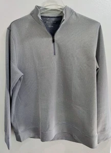 HICKEY FREEMAN 1/4 ZIP GOLF PULLOVER SHIRT HERREN L GRAU GESTREIFT LANGARM - Bild 1 von 4