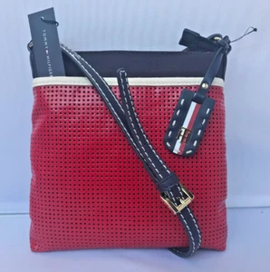 Tommy Hilfiger Julia Novelty Crossbody (Navy/Red) Handbags MSRP $78 - Picture 1 of 5