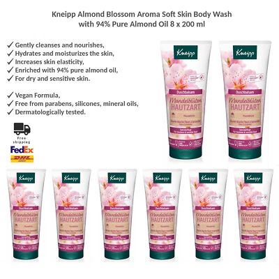 Jabón corporal de piel suave con aroma a flor de almendro Kneipp con 94 % puro aceite de almendras 8x200 ml Foto 1 de 3
