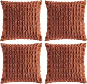 4 Packs Rust Decorative Throw Pillow Covers 18X18 Inch for Living Room Couch Bed - Picture 1 of 12