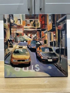 New York City Ölgemälde 50cm x 50cm Yellow Cab, China Town Impressionist USA - Bild 1 von 9
