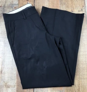 Theory Black Flat Front Full Leg Wool Blend Pants Size 2 28x28. Rise 8" - Picture 1 of 5