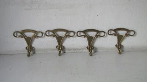 QUATTRO ATTACCAPANNI/APPENDINI IN OTTONE ANNI 70 VINTAGE DA COLLEZIONE - Picture 1 of 6