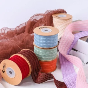 10 Yards Single Sided Lace Trim Ribbon Edging Tape Gift Box DIY Bow Decor Ribbon - Picture 1 of 23