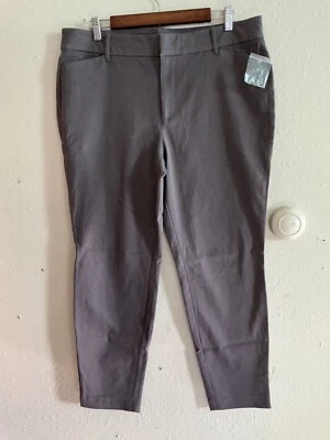 Pantalones al tobillo Simply Styled by Sears para mujer talla 14 gris conejo gancho y ojo NUEVO Foto 1 de 4