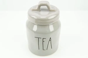 Rae Dunn Grey Gray “TEA” Mini Baby Canister Magenta Artisan Black Letters - Picture 1 of 8