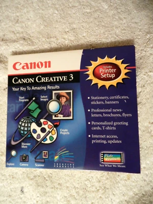 ** MINT ** Canon BJC-620 MPC-3000 Printer Driver CD + CREATIVE 3 GREETING CARD - Image 1 of 2