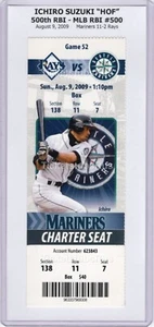 Boleto Ichiro Suzuki 500th RBI Mariners Rays 9/08/2009 completo como nuevo cromado patio raro - Imagen 1 de 9