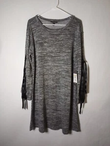 NWT Luxology Women's Thin Sweater Dress With Tie Arms Size Large - Picture 1 of 8