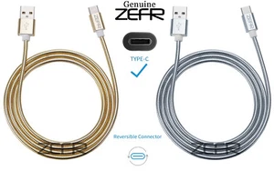ZEFR ARMORED Steel USB C 2.0 (1m) Samsung S8 Google Apple LG Nintendo Switch - Picture 1 of 11
