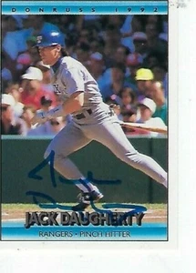 Donruss #569 1992 firmado por Jack Daugherty - Texas Rangers - Imagen 1 de 1