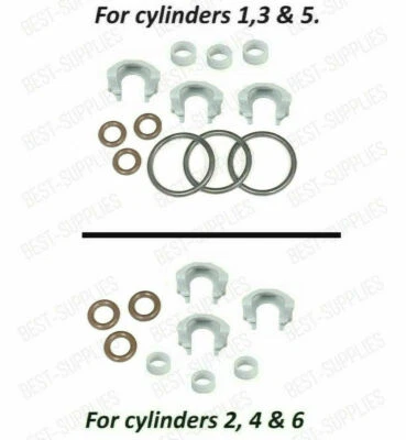 Upper & Lower Fuel Injector Repair Seal Kit For 2007-2010 Audi Q7 3.6L V6 - Image 1 of 3