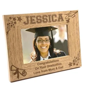 Graduation Day Personalised Stars and Hat Photo Frame Gift FW211 - Picture 1 of 3