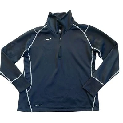 NIKE Chaqueta Therma Fit Para Mujer’s L Negra Golf Tenis 1/4 Cremallera Pullover Top Foto 1 de 4