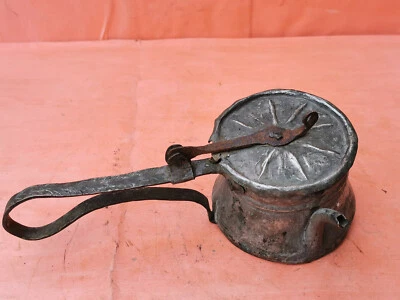 RARE ANTIQUE PRIMITIVE OLD COPPER POT KETTLE OTTOMAN SINCE 1850 YEARS - Image 1 of 4