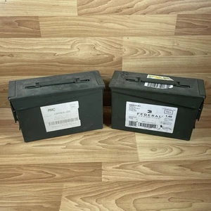 Caja de latas de munición vacía paquete de 2 M19A1 30 Cal 7,62 mm excedente militar grado 1 - Imagen 1 de 11