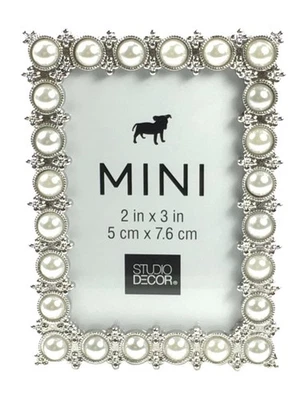 Mini marco de metal perla imitación tono plata decoración estudio, 2 X 3 (Sta... Foto 1 de 2