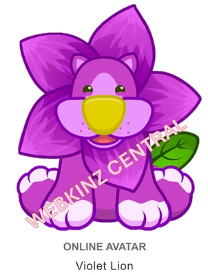 Webkinz Classic Violet Lion *Code Only* (~messaged~) - Image 1 of 4