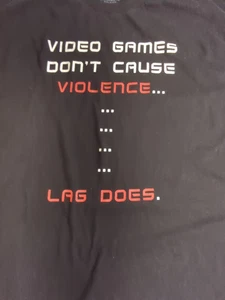 Video Game Don"t Cause Violence, LAG DOES Think Geek Camiseta Hombre Talla Grande - Imagen 1 de 8