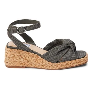 BEACH by Matisse Ibiza Ankle Strap Espadrille Wedge Womens Grey Casual Sandals - Picture 1 of 5