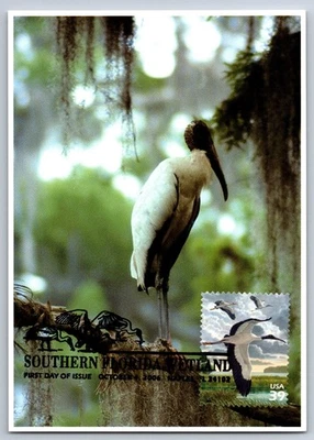 #4099c Southern Florida Wetland Wood Stork FDC Maxi Card w/Pictorial Cancel - Image 1 of 2