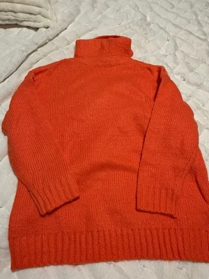 G.I.L.I. Suéter Manga Larga Gran Tamaño Cuello Tortuga-Coral Neón-Pequeño-NUEVO-A389995 Foto 1 de 4