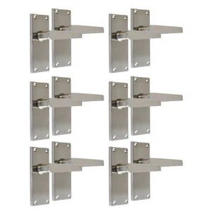 Door Handles Internal & External Victorian Straight Lever Latch Satin Nickel.6 - Picture 1 of 12