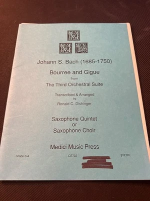 J.S. Bach Bourree and Gigue The Third Orchestral Suite Saxophone Quintet Music - Image 1 of 3