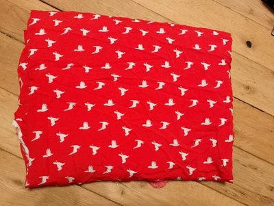 Bird print viscose  Fabric Red over  3 meters  Dressmaking Craft  - Image 1 of 4