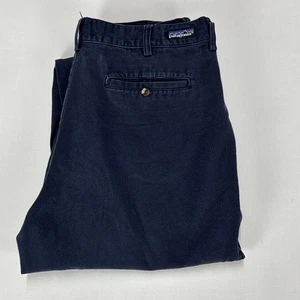 Vintage PATAGONIA Chino Pants Mens W32 L29 Navy Blue Cotton Twill Straight Leg - Foto 1 di 12