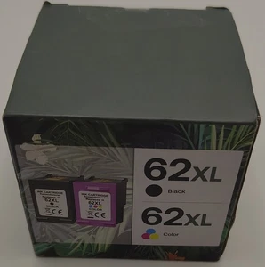 62XL Ink Cartridge Combo Pack Black & Color for HP Envy 5540 62 62XL Printer - Picture 1 of 3
