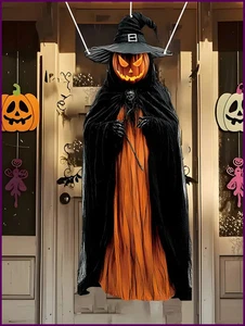 2D Halloween Horror Uomo Zucca Malvagio Appeso Sfondo Panno Halloween - Foto 1 di 26