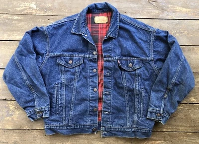Vintage Levi Strauss Denim Flannel Lined Trucker Jacket Size Large - Image 1 of 4