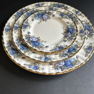 Vintage Royal Albert Moonlight Rose 3-teiliges Gedeck Bone China Teller - Bild 1 von 23