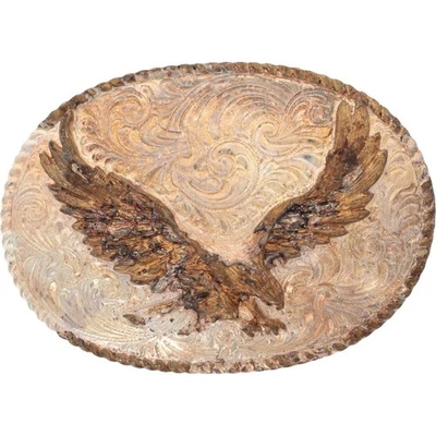 New Silver P Gold Patriotic Eagle Western Floral Cowboy Cowgirl VTG Belt Buckle - Image 1 of 4