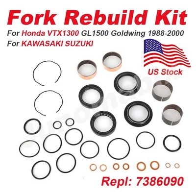 Kit de reconstrução de vedação de óleo de poeira bucha de garfo para Honda VTX1300 GL1500 Goldwing 1988-00 - Imagem 1 de 4