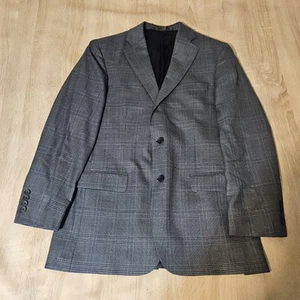 Brooks Brothers Mens Gray Blue Plaid 100% Wool Madison Fit Sport Coat Blazer 40R - Picture 1 of 11