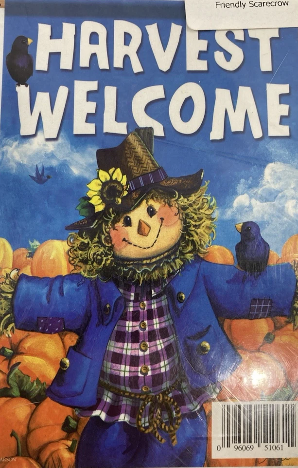 Espantapájaros Otoño Casa Bandera Halloween Fiesta Decoración Calabaza Pájaro Negro Granja Rústico Foto 1 de 4