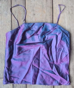 NWT  ARDEN B Silky Satin  spaghetti strap Crop Top sz XS ret:$54 Iridescent Y2K - Picture 1 of 6