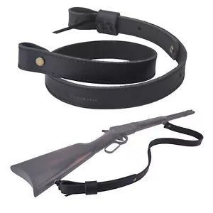 WAYNE'S DOG Buffalo Leather Rifle Sling 1 Inch Wide Shotgun Strap Shooting USA - Picture 1 of 5