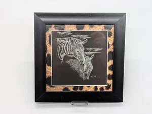 Ruane Manning Framed 8" x 8" Zebra Baby Zebra Safari Artwork Picture - Picture 1 of 4