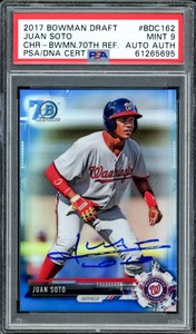 Juan Soto Auto 2017 Bowman Chrome 70th Refractor RC PSA 9 78/200 PSA/DNA