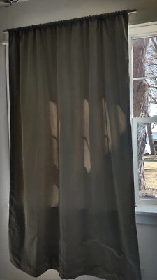 Sage Green 2 Panels LINED INSULATED  WINDOW DRESSING CURTAIN DRAPES Handmade - Image 1 of 4