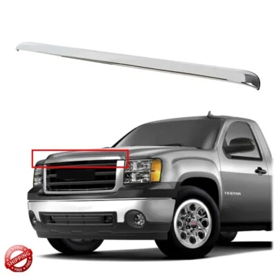 For 2007-2013 GMC Sierra 1500 2500 3500 Hood Molding Trim Moulding Chrome - Imagem 1 de 4