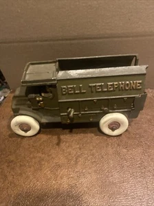 Vintage Hubley Cast Iron 10" Bell Telephone Truck Toy Vehicle w/Some Accessories - Picture 1 of 14